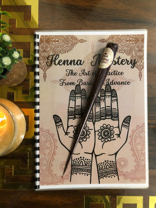 Henna Reusable Tracing Book + FREE Practice Cone.( Volume 1,Full Laminated)